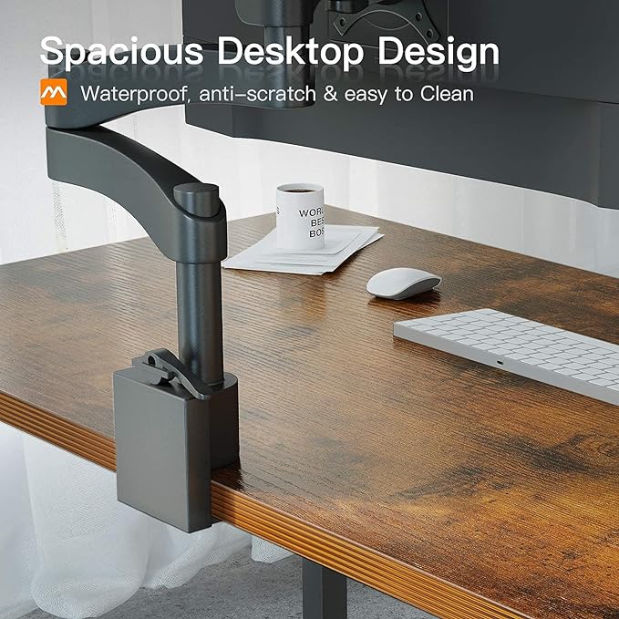 Coleshome 55 Inch Computer Desk, Modern Simple Style Desk for Home Office, Study Student Writing Desk,Vintage - LeafyLoom