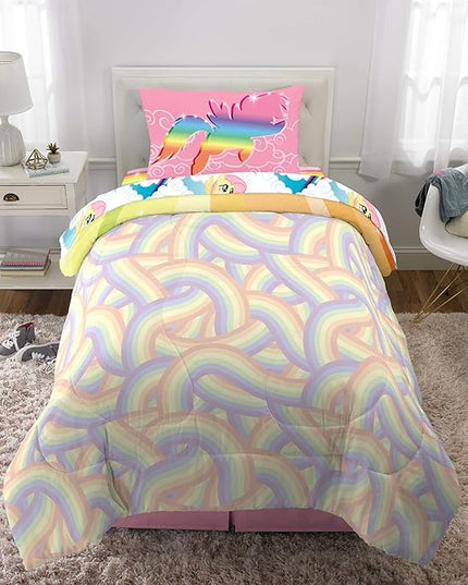 Franco Kids Bedding Super Soft Microfiber Comforter and Sheet Set, 4 Piece Twin Size, My Little Pony - LeafyLoom