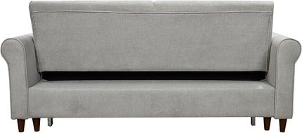 Queen Size Loveseat Sleeper Sofa,3 in 1 Soft Linen Upholstered Oversized Convertible Love Seat Sofabed cum Daybed W/Pull Out Sleep Couch Bed and USB Charging Ports for Living Space, 77.5", Grey - LeafyLoom