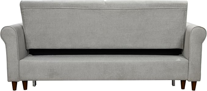 Queen Size Loveseat Sleeper Sofa,3 in 1 Soft Linen Upholstered Oversized Convertible Love Seat Sofabed cum Daybed W/Pull Out Sleep Couch Bed and USB Charging Ports for Living Space, 77.5", Grey - LeafyLoom