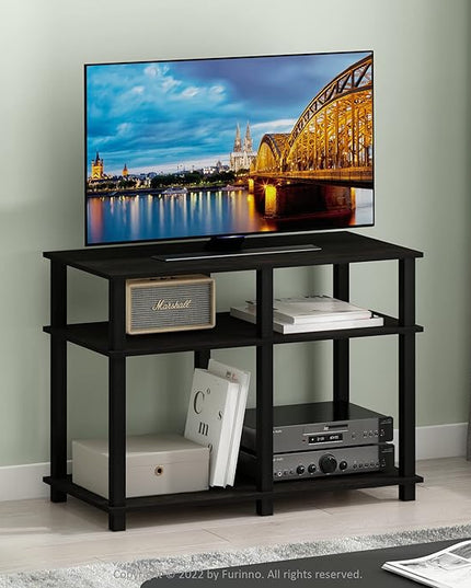 Furinno Romain Turn-N-Tube Stand for TV up to 40 Inch, 40-Inch, Espresso/Black - LeafyLoom