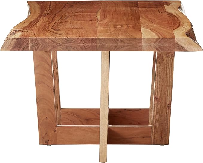 Alaterre Furniture Berkshire Live Edge Solid Wood 42 inch Coffee Table, Natural - LeafyLoom