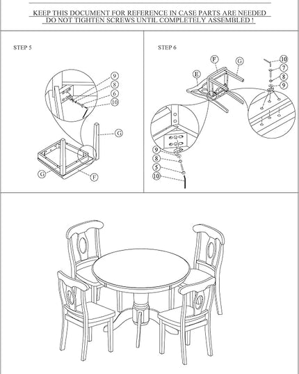 NicBex Dining Table Set for 4 Kitchen Table Set Classic Design Dining Room 5Pc Set Round Table 4X Side Chairs Cushion Fabric Upholstery Seat, Rubberwood, Black - LeafyLoom