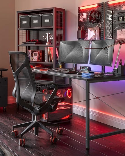 CubiCubi Computer Desk, 47 inch Home Office Desk, Modern Simple Style PC Table for Home, Office, Study, Writing, Black - LeafyLoom