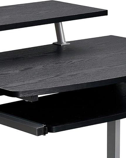 Techni Mobili Compact Computer Cart with Storage, Espresso - LeafyLoom