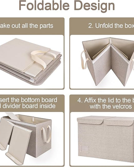 StorageWorks Toy Storage Organizer with Flip-Top Lids, Toy Bins for Living Room, Nursery Room, Playroom, Large Toy Chest for Kids, Brown and Beige, 24 ¾"L x 13" W x 16" H - LeafyLoom