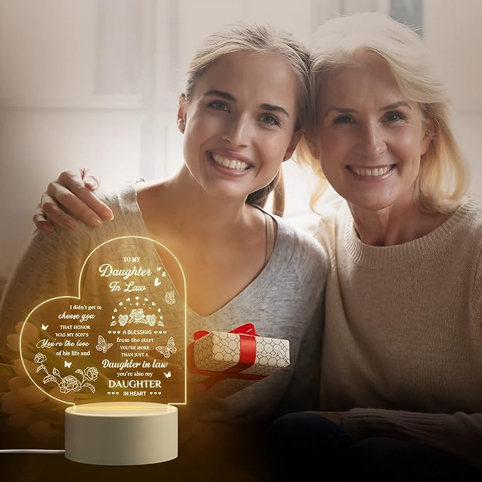 Gifts for Daughter in Law, to My Daughter in Law Night Light, Daughter in Law Gifts, Gifts for Daughter in Law from Mother in Law on Birthday, Wedding Day, Anniversary, Christmas, Mothers Day - LeafyLoom