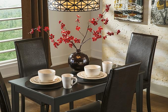 Signature Design by Ashley Kimonte Rectangular Dining Room Table, Black - LeafyLoom