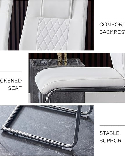 NicBex Haerin-SD-00311-LWJ Dining Chairs, 16"x19"x38", White and Silver - LeafyLoom