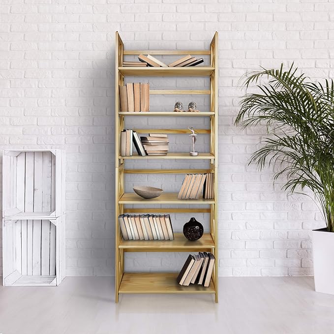 Casual Home Montego 3-Shelf Folding Bookcase, Natural (New) - LeafyLoom