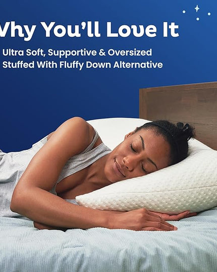 Snuggle-Pedic Body Pillow for Adults, Cozy Comfort Down Alternative Pregnancy Pillows - Soft, Supportive, Breathable Side Sleepers Maternity Pillow - Long Cuddle Pillow for Bed, 20x54 Full Body Pillow - LeafyLoom