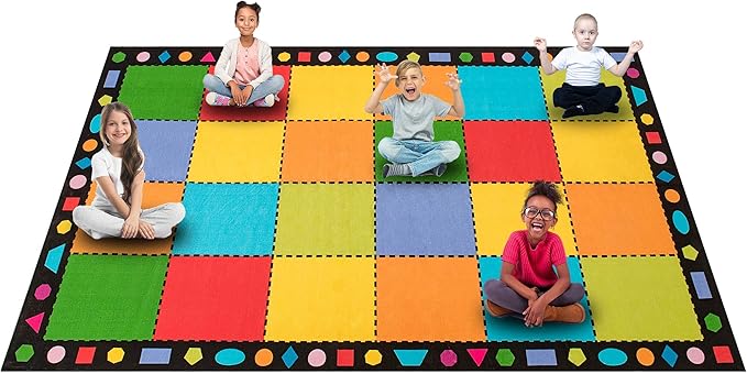 Booooom Jackson Classroom Rug, Large ClassroomSeating Rug 7'5"x13'Classroom Carpet with Non-Slip Backing, Elementary Classroom Area Rug Preschool Rug - LeafyLoom