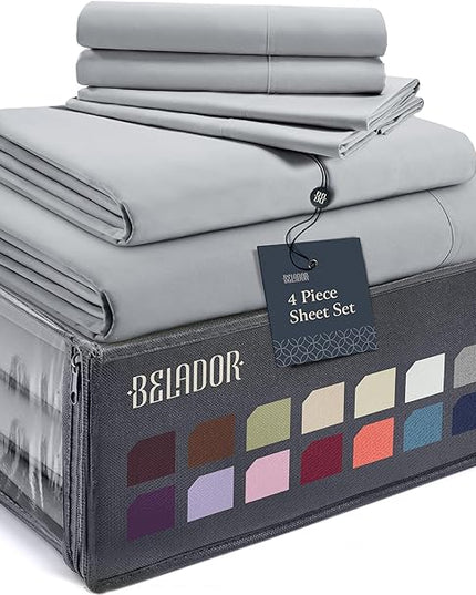 BELADOR Silky Soft Twin XL Sheet Set - Luxury Bed Sheets for Twin XL Size Bed, Secure-Fit Deep Pocket Sheets with Elastic, Breathable Hotel Sheets and Pillowcase Set, Wrinkle Free Oeko-Tex Sheets - LeafyLoom