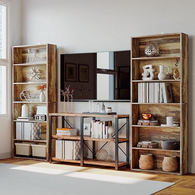 IRONCK Bookshelves and Bookcases Floor Standing 6 Tier Display Storage Shelves 70in Tall Bookcase Home Decor Furniture for Home Office, Living Room, Bed Room - LeafyLoom