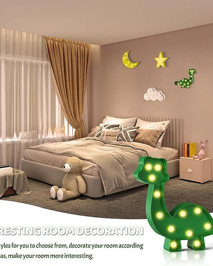 Green Dinosaur Party Decorations, Dinosaur Room Decor, Battery Powered Dinosaur Light, Dinosaur Wall Decor, Dinosaur Birthday Decorations - LeafyLoom