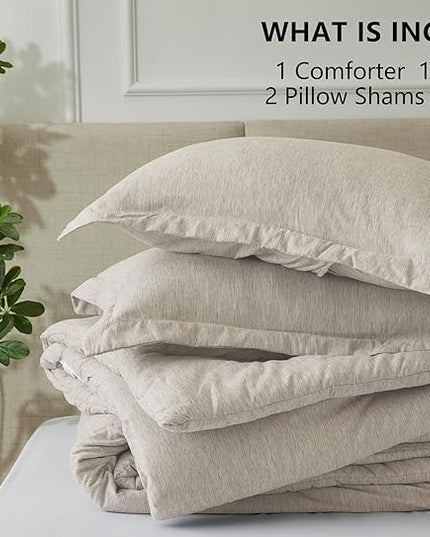 CozyLux California King Comforter Set - 3 Pieces Beige Soft Luxury Cationic Dyeing Cal King Size Bedding Comforter All Season, Breathable Lightweight Boho Bed Sets with 1 Comforter and 2 Pillow Shams - LeafyLoom