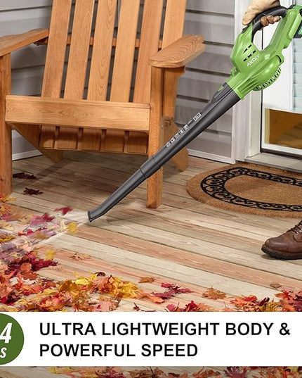 Leaf Blower Cordless- 20V 5.0 Battery-Powered Leaf Blower, 80-150MPH, Upgraded Motor and Mini Electric Leaf Blower with Charging Seat for Use in The Yard or Lawn - LeafyLoom