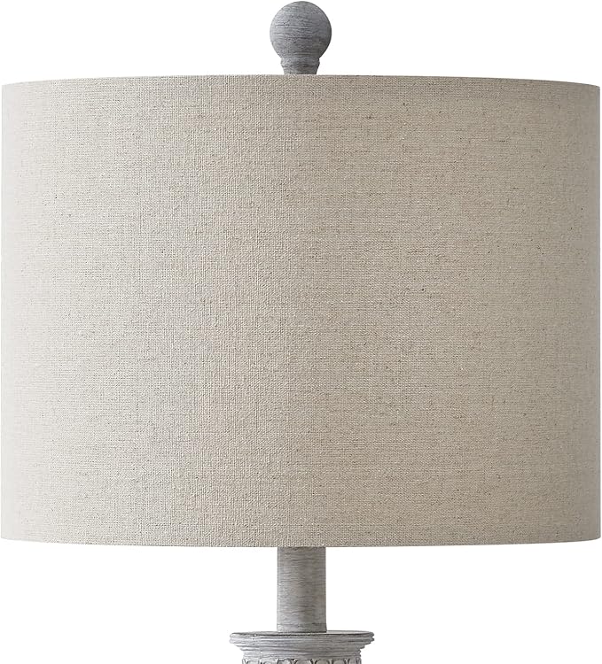 BOBOMOMO 24.5" Farmhouse Rustic Retro 24.5'' Table Lamp Set of 2 for Bedroom Living Room Traditional Nightstand End Table Lamps - LeafyLoom