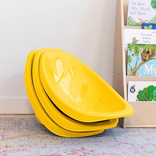 ECR4Kids Leaf Floor Seat, Rocker Chair, Yellow, 6-Piece - LeafyLoom