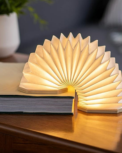 Gingko Natural Bamboo Wood Smart Accordion Lamp - LeafyLoom