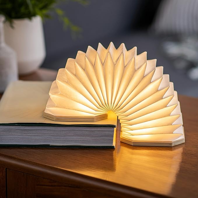 Gingko Natural Bamboo Wood Smart Accordion Lamp - LeafyLoom