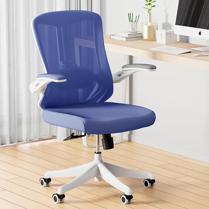 Ergonomic Office Chair - Comfy Desk Chairs with Wheels and Arms, 400LB Heavy Duty Mesh Computer Chairs with Comfortable Lumbar Back Support for Home Office, Bedroom, Study and College Dorm - LeafyLoom