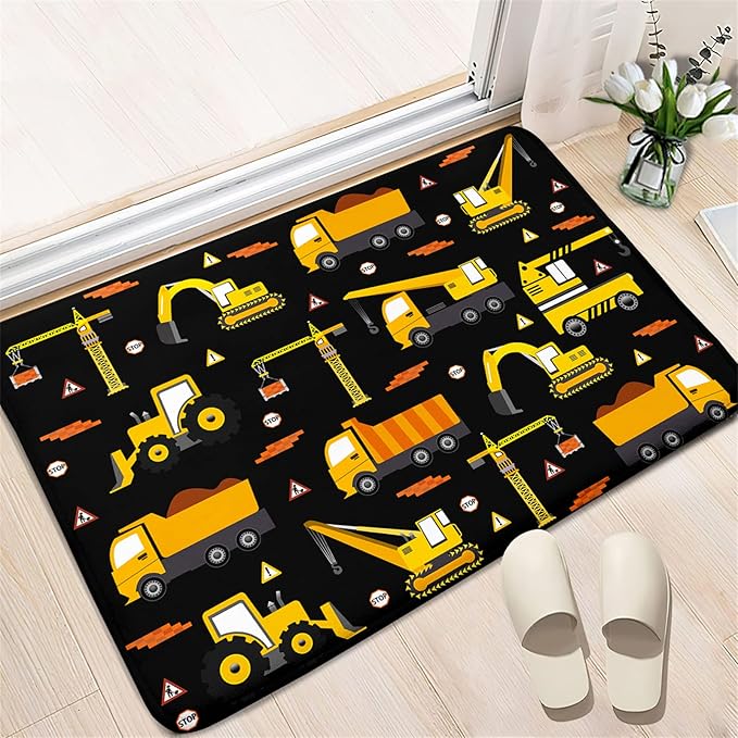 Car Track Rug Construction Play Mat Car Rug for Boys Room Kids Rugs for Playroom Construction Mat for Kids Car Rug for Boys Room Construction Decor for Boys Room,Black 2'×3' - LeafyLoom