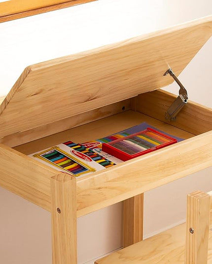 Melissa & Doug Wooden Lift-Top Desk & Chair - Honey - LeafyLoom