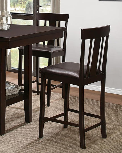 NicBex Dining Table Set for 4 Kitchen & Dining Room Tables 5Pc Counter Height Dining Set Counter Height Table with Shelf and 4 Counter Height Chairs Set, Espresso - LeafyLoom