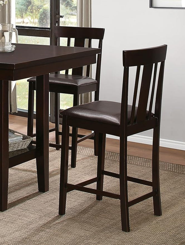 NicBex Dining Table Set for 4 Kitchen & Dining Room Tables 5Pc Counter Height Dining Set Counter Height Table with Shelf and 4 Counter Height Chairs Set, Espresso - LeafyLoom