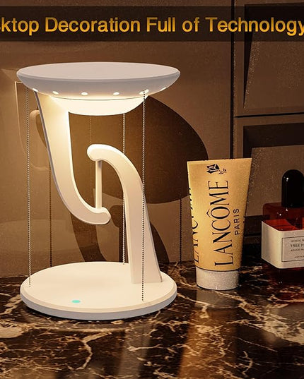 Night Light Wireless Charger Lamp,Ambient Light,LED Desk Lamp with Wireless Charger,Balance Magnetic Suspension Desk Light Creative Fun Bedside Lamp,Anti-Gravity Bedroom Table Lamp 3-Level Brightness - LeafyLoom