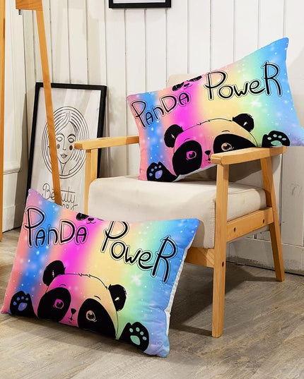 Datura home Bedding Comforter Set Rainbow Kawaii Cute Panda Printed Pattern with 1 and 2 Pillowcases for Girls Bedroom All Season(Panda Twin) Twin 68x86inches - LeafyLoom