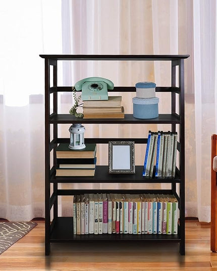 Casual Home Soho Manhattan 4-Shelf Bookcase 26 Wide - Espresso, 304-44 - LeafyLoom