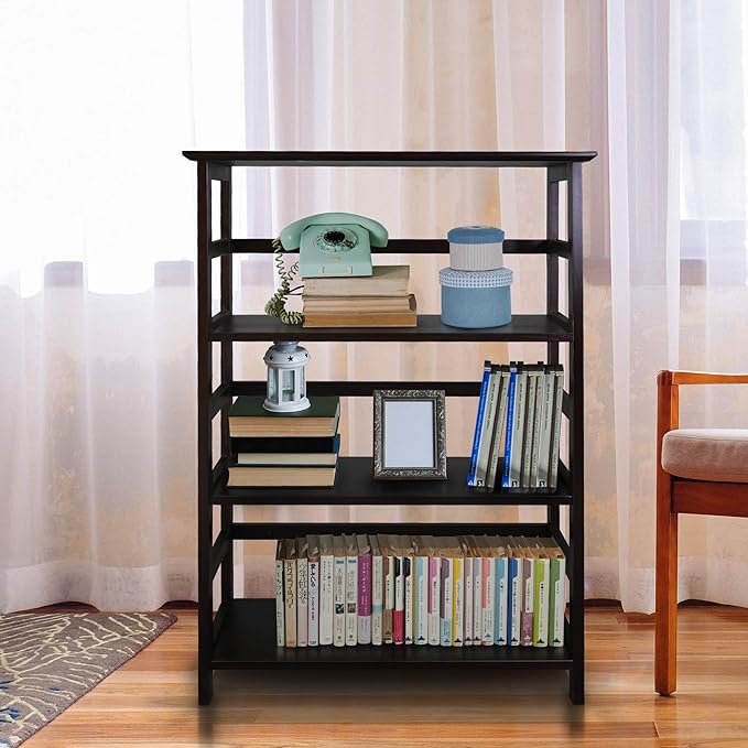 Casual Home Soho Manhattan 4-Shelf Bookcase 26 Wide - Espresso, 304-44 - LeafyLoom