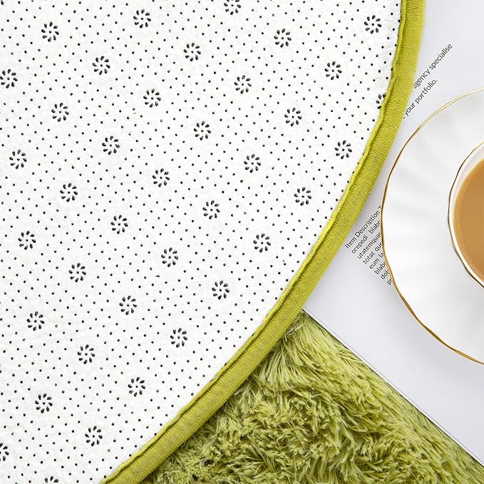 Noahas Ultra Soft Fluffy Bedroom Rugs Kids Room Carpet Modern Shaggy Area Rugs Home Decor 2.6' X 5.3', Green - LeafyLoom