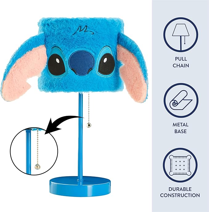 Idea Nuova Disney Stitch Figural Plush Shade Table Lamp, Blue - LeafyLoom