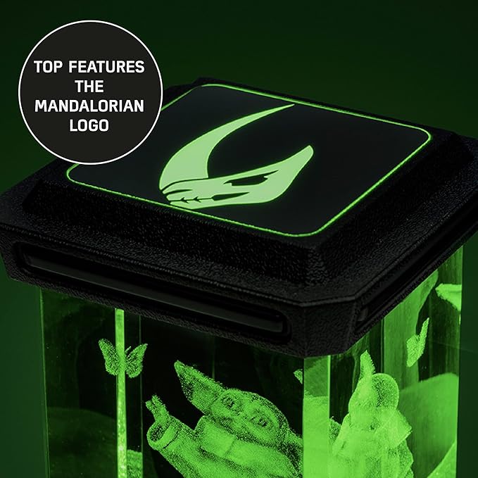 Paladone Grogu Holographic Light, 3D Laser-Etched Crystal Model of Grogu from The Mandalorian, 12cm (4.7") Tall Lighting and Star Wars Decor - LeafyLoom