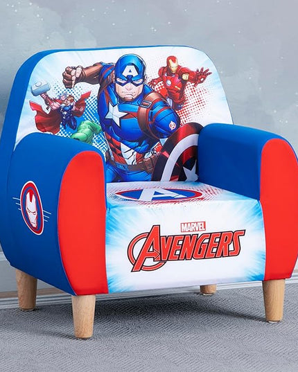 Delta Children Marvel Avengers Foam Chair for Kids, Blue - LeafyLoom