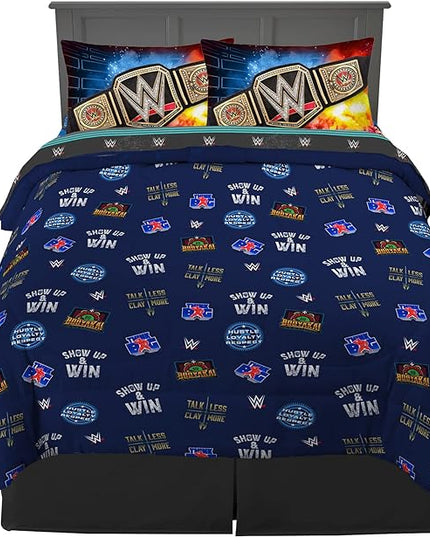 Franco Kids Bedding Super Soft Comforter and Sheet Set, 5 Piece Full Size, WWE - LeafyLoom