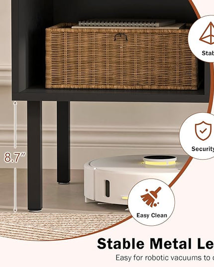 Lift Top Coffee Table with Storage, Black Modern Coffee Table for Living Room & Small Space, Wood Lifting Top Coffee Table with Adjustable Metal Legs - LeafyLoom
