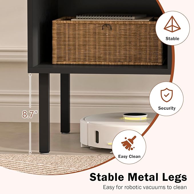 Lift Top Coffee Table with Storage, Black Modern Coffee Table for Living Room & Small Space, Wood Lifting Top Coffee Table with Adjustable Metal Legs - LeafyLoom