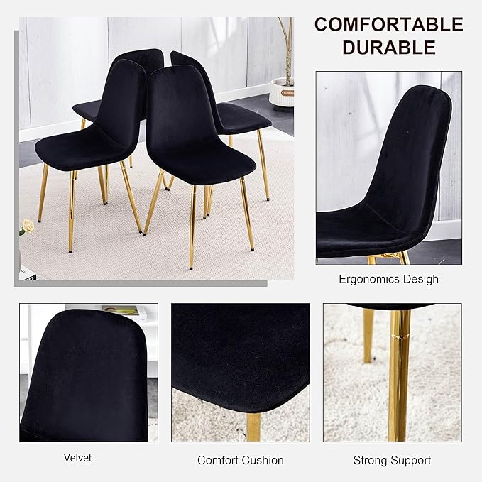 NicBex Haerin-SD-00324-LWJ Dining Chairs, 16.9"x15.8"x34.5", Black - LeafyLoom