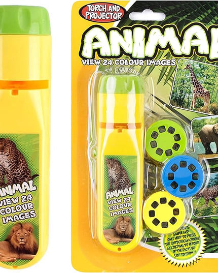 Georgie Porgy Children Projector Toys Educational Science Set Wall Ceiling Tent Torch Flashlight for Kids Gifts for Boys Girls (Wild Animal) - LeafyLoom