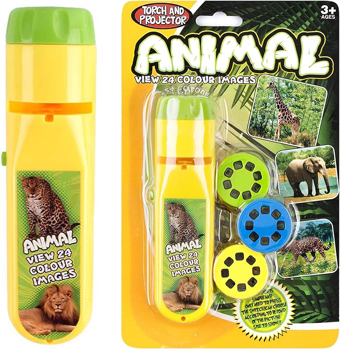 Georgie Porgy Children Projector Toys Educational Science Set Wall Ceiling Tent Torch Flashlight for Kids Gifts for Boys Girls (Wild Animal) - LeafyLoom