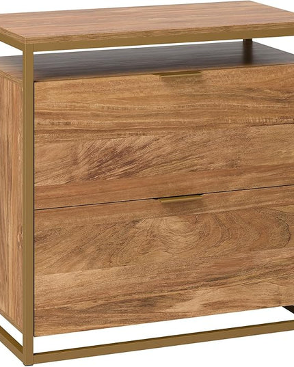 Sauder International Lux Lateral File, L: 30.32" x W: 16.54" x H: 29.72", Sindoori Mango Finish - LeafyLoom