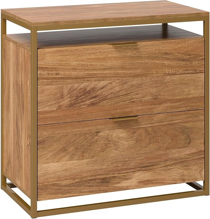 Sauder International Lux Lateral File, L: 30.32" x W: 16.54" x H: 29.72", Sindoori Mango Finish - LeafyLoom