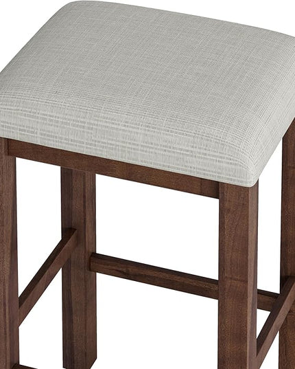 NicBex Dining Table Set for 4 Table and Chairs Modern 5-Piece Dining Table Set Bar Kitchen Table Set with Upholstered Stools for Small Space, Breakfast Nook, Easy Assemble, Walnut - LeafyLoom
