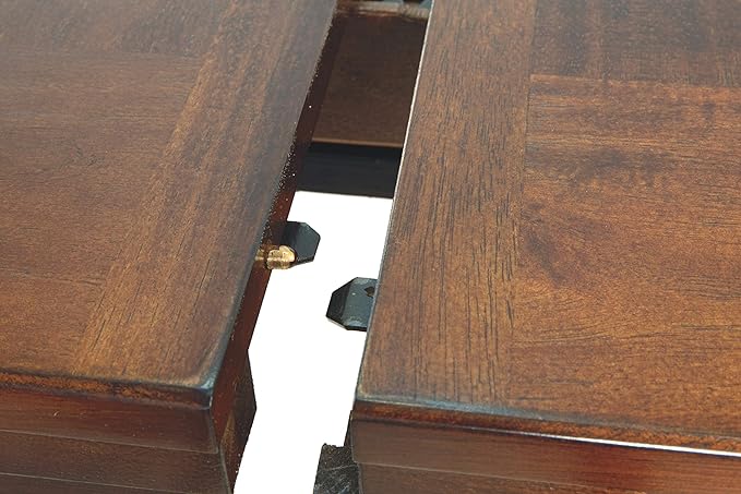 Signature Design by Ashley Ralene Traditional 36" Counter Height Dining Room Extension Table, Medium Brown - LeafyLoom