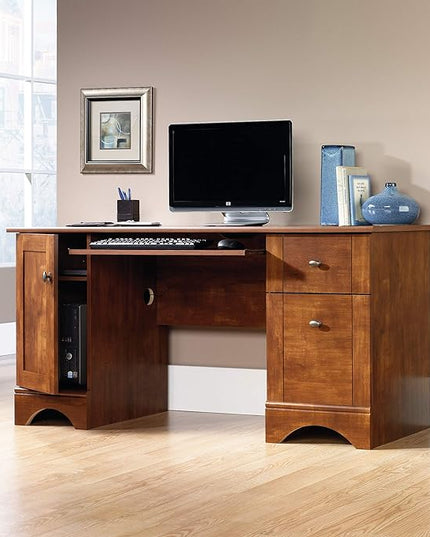 Sauder Computer Desk, Brushed Maple finish - LeafyLoom