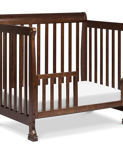 DaVinci Kalani 4-in-1 Convertible Mini Crib in Espresso | Greenguard Gold Certified - LeafyLoom